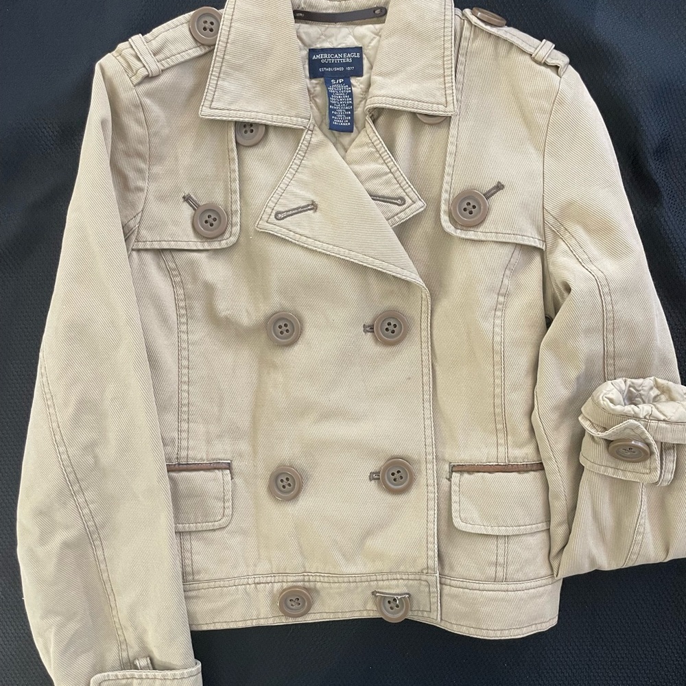 American Eagle Outfitters  Beige Pea Coat